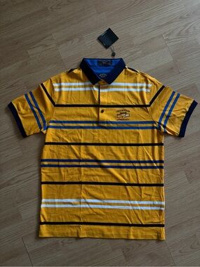 Paul & Shark Yellow and Navy Striped Polo